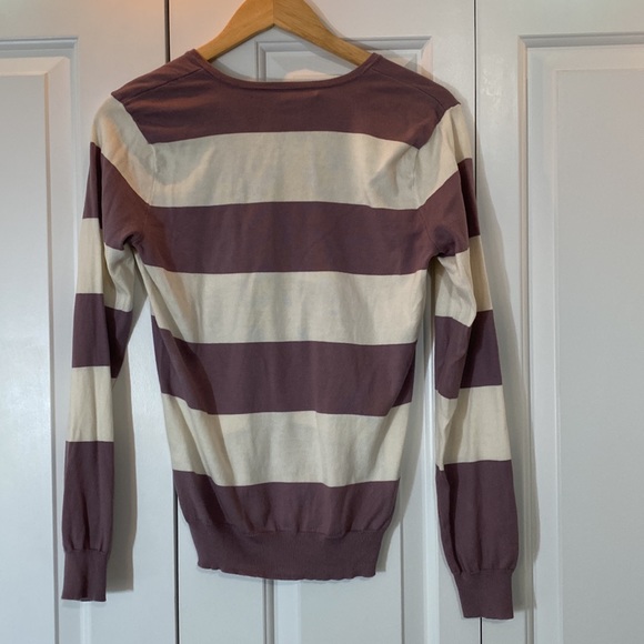 Ralph Lauren Sport Purple/Cream Stripe Top Size M - Picture 3 of 3